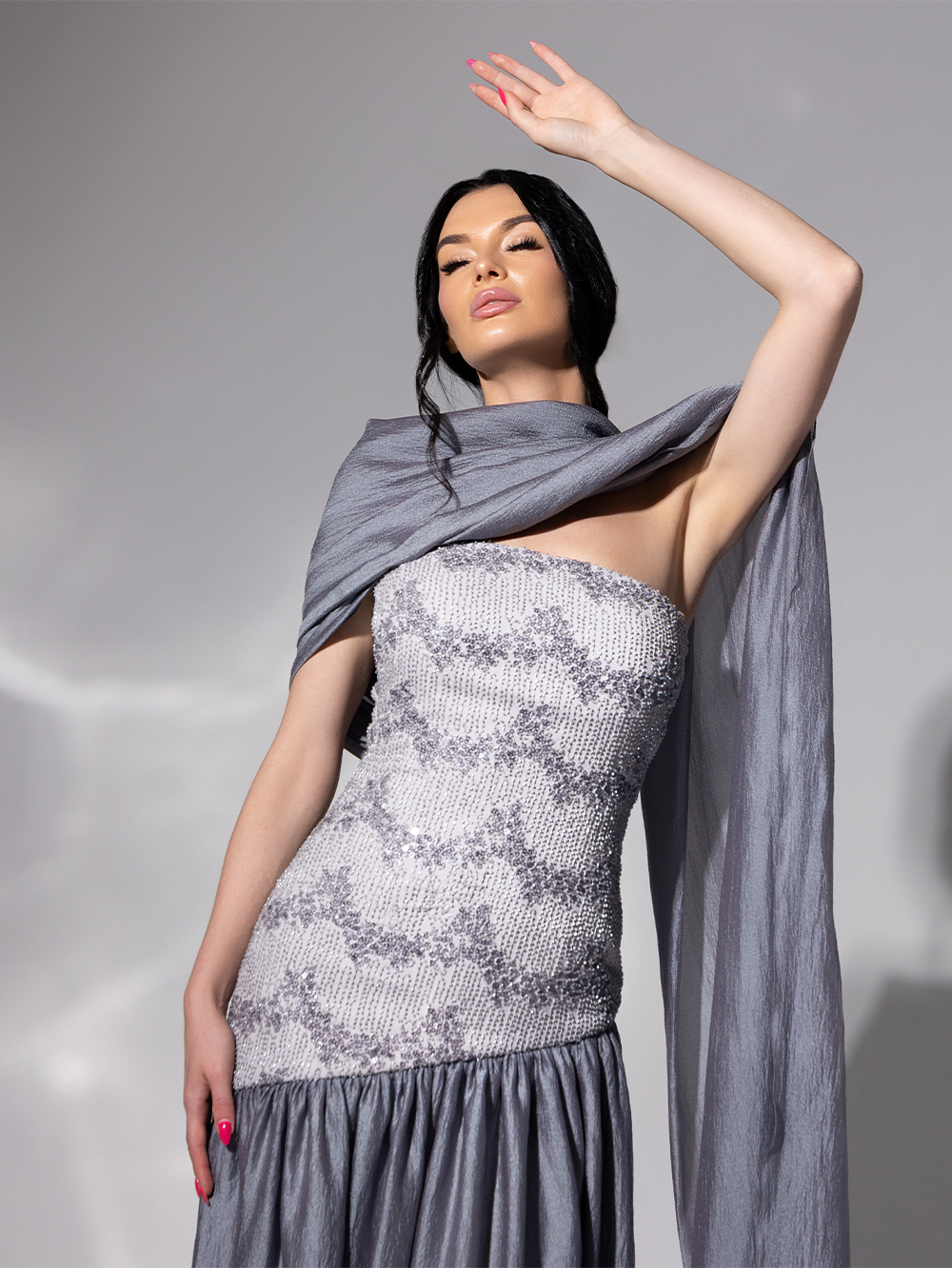 Gray Layali Dress - Mores Couture gray layali dress